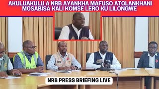 Nkumano Wa Atolankhani Ndi A Kulu Akula A National Registration Bureau  NRB Press Briefing [upl. by Tama]