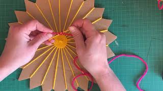 Cardboard Loom Circle Weaving [upl. by Rawden819]