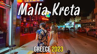 Malia Crete walking tour 4k Kreta Greece 2023 [upl. by Alansen]