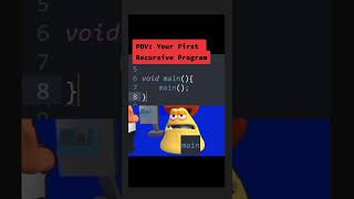 Your first recursive program 😭 code coding programmer programming coder program [upl. by Nwahsid]