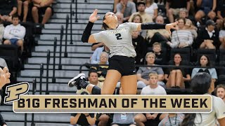 Chloe Chicoine Hightlights  B1G FreshmanPlayer of the Week  Purdue Volleyball [upl. by Aketal4]