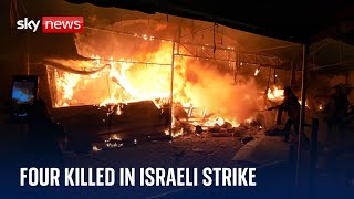 Four killed and dozens burned in Israeli strike on hospital tent camp  IsraelHamas war [upl. by Stanfill]