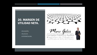 20 Margen de utilidad neta Razones financieras en el anàlisis de estados financieros [upl. by Leodora]