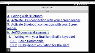 BrailleNote Touch snapshot tutorial Document Preview [upl. by Nicholle]