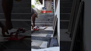 Tile Cuttingstairs 👌 floors Tile tiled 14quotsize 600x600 mmstairsdesign shortsfeed raleen [upl. by Guyon]