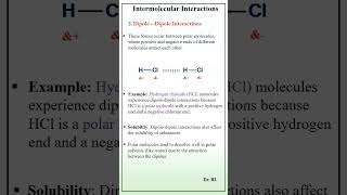 Intermolecular Interactions DipoleDipole Interactions [upl. by Ardnnek]