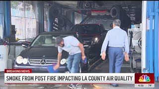 Smoke ash from Post Fire impacting people across Los Angeles [upl. by Newsom]