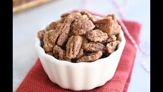 Easy Cinnamon and Sugar Candied Pecans [upl. by Yrrad]