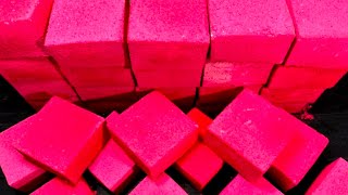 ❤Red Gritty Blocks Crumble and Water Crush  ASMR  Satisfying byASMRgymchalkIndonesia❤ [upl. by Leitao]