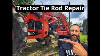 How to replace the tie rod end boots on a Kubota L4400 tractor Homesteading tractor [upl. by Hefter]