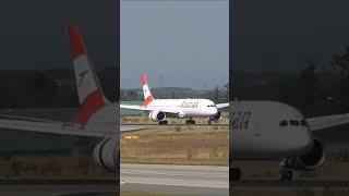 AUSTRIAN AIRLINES  BOEING B7879  LANDING  FRANKFURT AM MAIN INTERNATIONAL AIRPORT EDDFFRA [upl. by Nairret663]