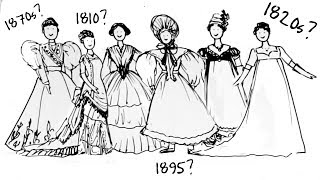 19th Century Fashion  How To Tell Different Decades Apart [upl. by Ytirahc]