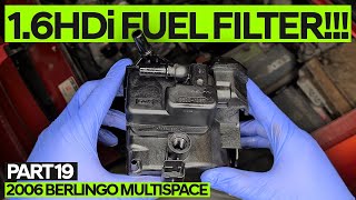 Citroen 16 HDi Fuel Filter REPLACEMENT And BLEED [upl. by Lebasy873]