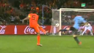 Van Bronckhorst Goal vs Uruguay World Cup 2010 [upl. by Garett]