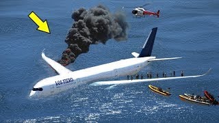 Pilot Saved Over 100 Passengers After Hard Emergency Landing on Water GTAV [upl. by Ehsiom]