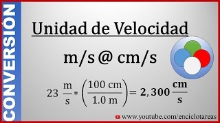 Convertir de metrossegundos a centímetrossegundos  ms a cms [upl. by Atirihs213]