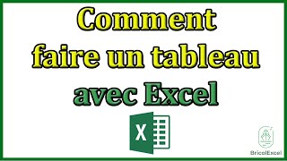 Comment faire un tableau avec Excel [upl. by O'Hara]