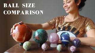 Crystal Ball Size Comparison  How to Buy Spheres Online [upl. by Aimat533]