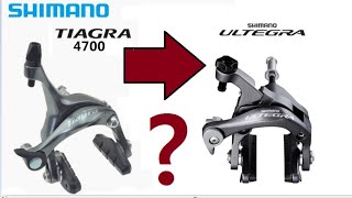 shimano ultegra R6800 vs tiagra 4700 brake comparison review dual pivot calipers upgrade [upl. by Saxela359]