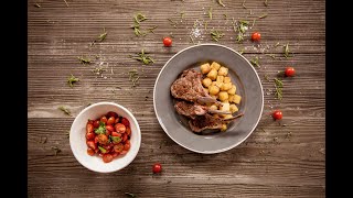 Receita Costeletinhas de Borrego batatas salteadas com alho e tomilho [upl. by Evelina]