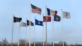 Flags blowing in the wind in Marengo [upl. by Nathanael]