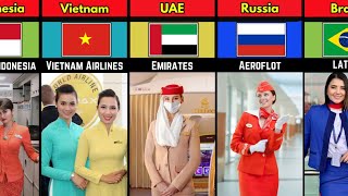 Airline Air Hostess from Different Countries  Exploring International Cabin Crew [upl. by Ober257]