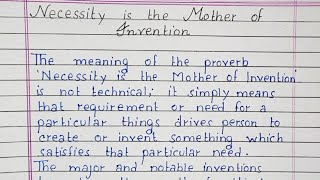 Necessity is the mother of invention essay  Essay Writing [upl. by Nnaynaffit]