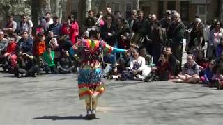 Jingle Dance Exhibition  Valerie Rivera  Redhawk Native American Mother Earth Pow Wow 2018 [upl. by Kazim]