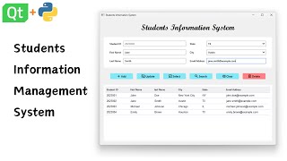 PyQt6 Programs  Students Information Management System Full Tutorial [upl. by Moina]