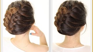 ★ 5Minute French BRAID Updo  Easy Summer HAIRSTYLES [upl. by Reniti]