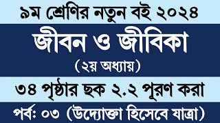 জীবন জীবিকা নবম শ্রেণি ২য় অধ্যায় ৩৪ পৃষ্ঠা ছক পূরণ । Jibon Jibika Class 9 Chapter 2 Page 34 Solve [upl. by Eluj]