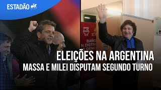 ELEIÇÕES NA ARGENTINA Segundo turno será disputado por Massa e Milei [upl. by Hayn]