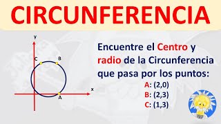 ⭕ Centro y Radio de una Circunferencia dados 3 puntos  Juliana la Profe [upl. by Riamu]