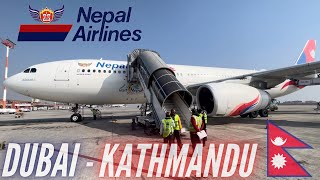 Nepal Airlines to Kathmandu  Nepal Airlines Business Class  DubaiKathmandu A330200 Trip Report [upl. by Heidt]