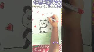 Panda 🐼 drawing  how To draw panda🐼 shorts drawing [upl. by Arlin990]