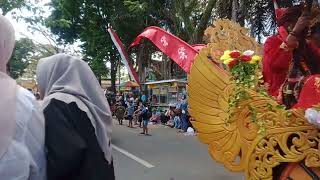 kereta kuda makan kacang rebus saat carnaval tingkat SMA di genteng Banyuwangi HUT RI ke 79 [upl. by Saeger829]