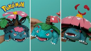 Pokemon Figures Making  Venusaur MegaVenusaur GigantamaxVenusaur  Bulbasaur line Clay Art [upl. by Schnell]