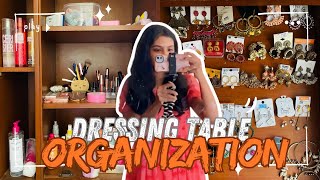 தமிழில்❤️ Dressing table organizationOrganizing ideas 💡 Earring collection ✨💎Dressing table tour✨ [upl. by Yelkrab]