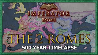 Imperator Rome 500 year Timelapse  A civil war sees 2 Romes battling it out for centuries [upl. by Reinold971]