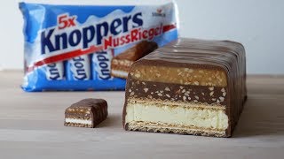 XXL Knoppers Nuss Riegel Selber Machen  Homemade Giant Knoppers Nut Bar  ENGS UBS [upl. by Helbonnah]