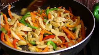 Fajita Chicken Pasta Ramadan Recipe Chicken and Vegetable Pasta  باستا الدجاج والخضروات Foodbook [upl. by Anaehs]