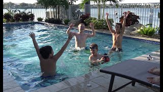 Pool Football Fun with Chris Nick Ethan and Luke [upl. by Basilio]