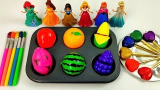 Satisfying Video I How to make Princess Lollipops in to Heart Pool AND Rainbow Painted Cutting ASMR [upl. by Verity363]