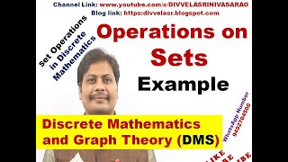 Operations on Sets  Set Operations  Set Theory  Discrete Mathematics  DMS  MFCS [upl. by Anilec626]