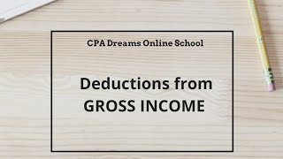 Income Taxation  Deductions From Gross Income [upl. by Dale]