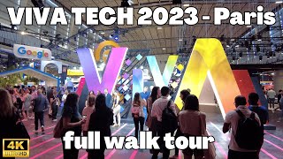 4K VivaTechnology 2023 Exploring the Innovation Hub in Paris  Virtual Walking Tour with stands [upl. by Lednik]