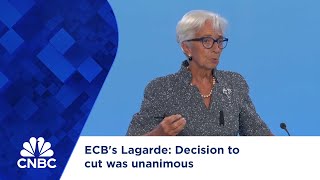 ECBs Lagarde Decision to cut was unanimous [upl. by Julee]