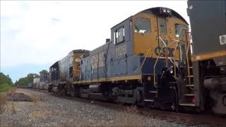 Intermodal Meets Lite Engine Move CSX SW1001 GP15 [upl. by Sloatman311]