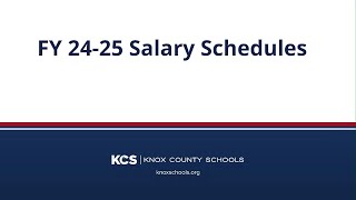 KCS Budget and Salary Schedules  FY 2425 [upl. by Akemrehs]