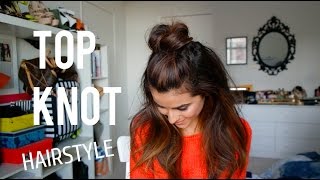 How to Create the Top Knot Half Down Hairstyle EASY [upl. by Dlaner]